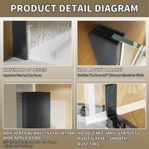 English Elm Corner Frameless Neo-angle Pivot Shower Enclosure with Tempered Glass and Sleek Hardware W637P348794