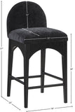 Waldorf Black Chenille Fabric Stool 392Black-C Meridian Furniture