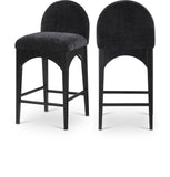 Waldorf Black Chenille Fabric Stool 392Black-C Meridian Furniture