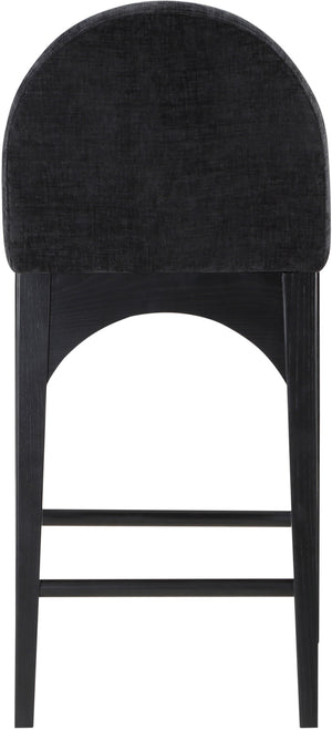 Waldorf Black Chenille Fabric Stool 392Black-C Meridian Furniture