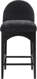 Waldorf Black Chenille Fabric Stool 392Black-C Meridian Furniture