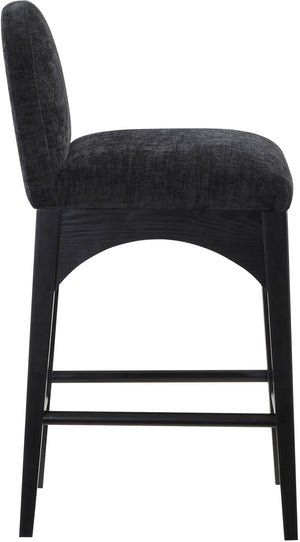 Waldorf Black Chenille Fabric Stool 392Black-C Meridian Furniture