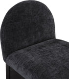 Waldorf Black Chenille Fabric Stool 392Black-C Meridian Furniture