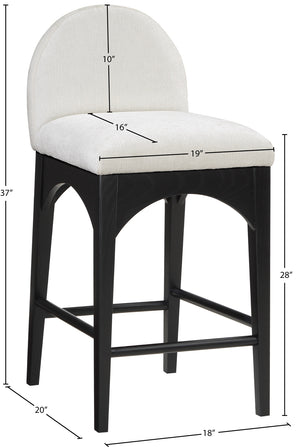 Waldorf Cream Chenille Fabric Stool 392Cream-C Meridian Furniture