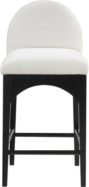 Waldorf Cream Chenille Fabric Stool 392Cream-C Meridian Furniture