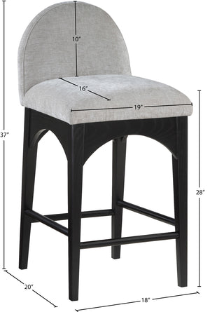 Waldorf Grey Chenille Fabric Stool 392Grey-C Meridian Furniture