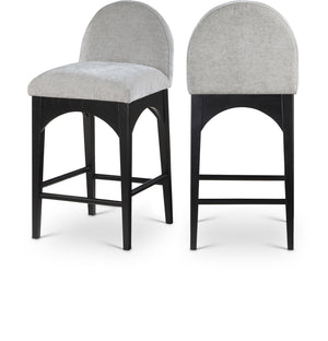 Waldorf Grey Chenille Fabric Stool 392Grey-C Meridian Furniture