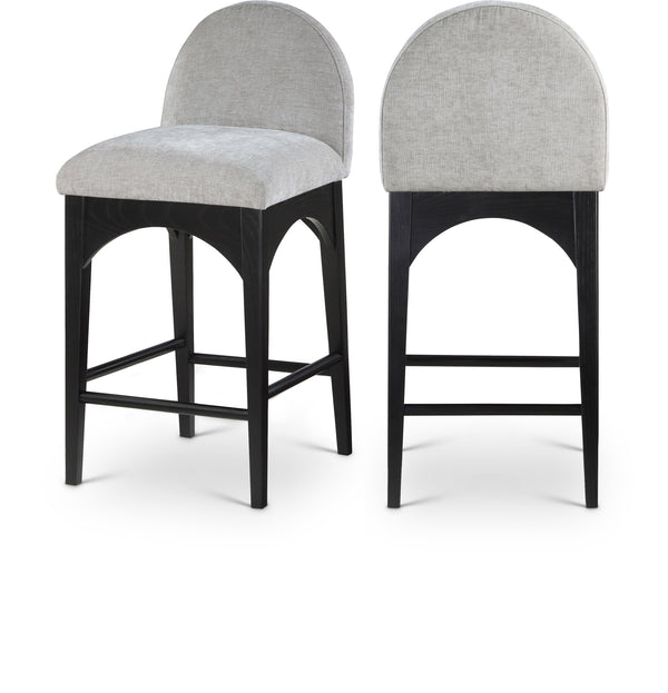 Waldorf Grey Chenille Fabric Stool 392Grey-C Meridian Furniture