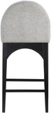 Waldorf Grey Chenille Fabric Stool 392Grey-C Meridian Furniture