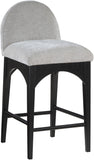 Waldorf Grey Chenille Fabric Stool 392Grey-C Meridian Furniture