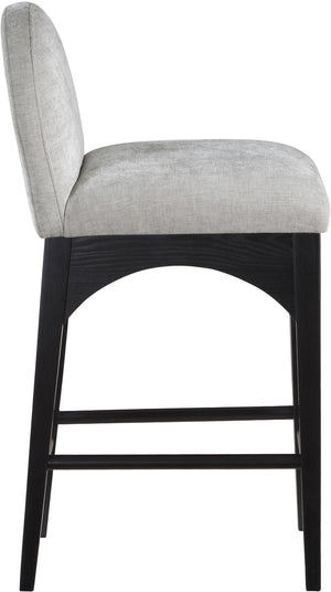 Waldorf Grey Chenille Fabric Stool 392Grey-C Meridian Furniture