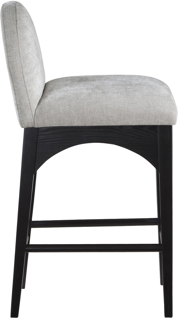 Waldorf Grey Chenille Fabric Stool 392Grey-C Meridian Furniture