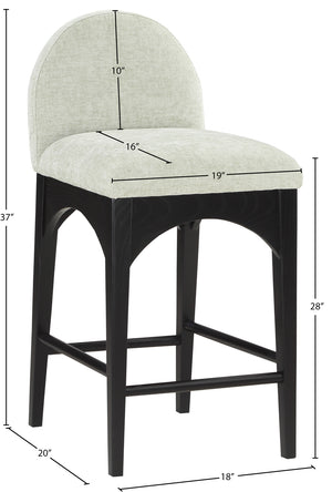 Waldorf Mint Chenille Fabric Stool 392Mint-C Meridian Furniture