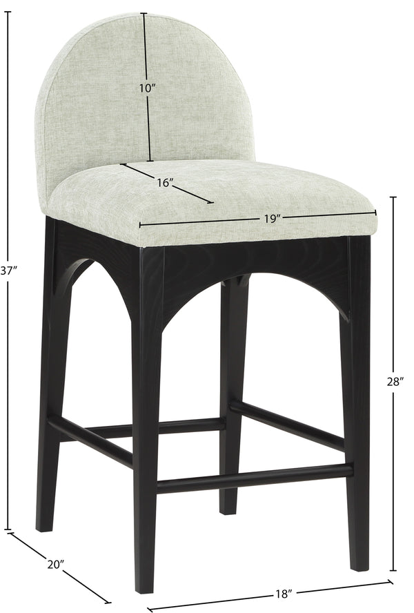 Waldorf Mint Chenille Fabric Stool 392Mint-C Meridian Furniture