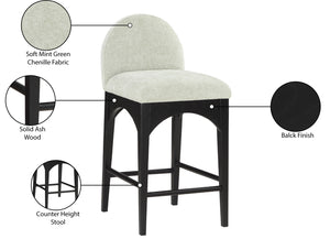 Waldorf Mint Chenille Fabric Stool 392Mint-C Meridian Furniture