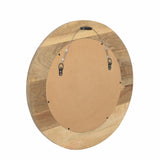 Christopher Knight Home® - Noble House - Mercer Handcrafted Mango Wood Aluminum Fitted Round Mirror, Natural and Antique Silver