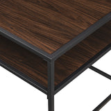 English Elm Walker Edison - Contemporary Two-Tone Metal Coffee Table - Dark Walnut