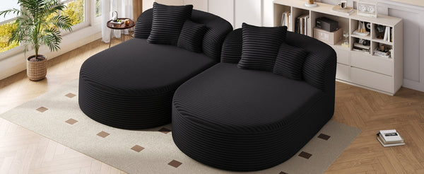 English Elm Swivel Barrel Accent Chair Chenille Tufted Round Club Seat for Living Room Lounge Black N719S002370B