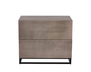 Sunpan LUTANA Nightstand - Handcrafted Grey Mango Wood with Iron Legs, Unique Rustic-Industrial Design 110641