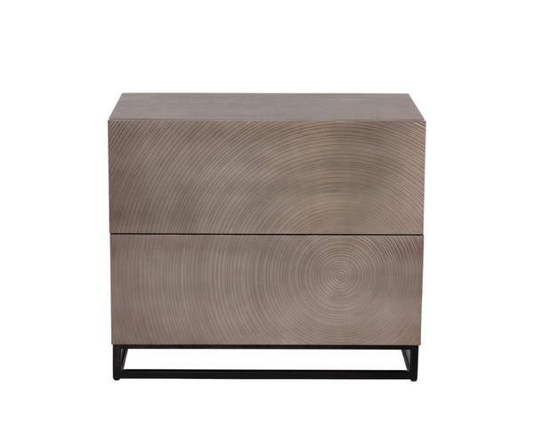 Sunpan LUTANA Nightstand - Handcrafted Grey Mango Wood with Iron Legs, Unique Rustic-Industrial Design 110641