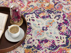 HomeRoots 20' Blue Medallion Runner Rug - Durable, Elegant Design for Hallways, Entryways, and Kitchens 7’ x 10’ 393005