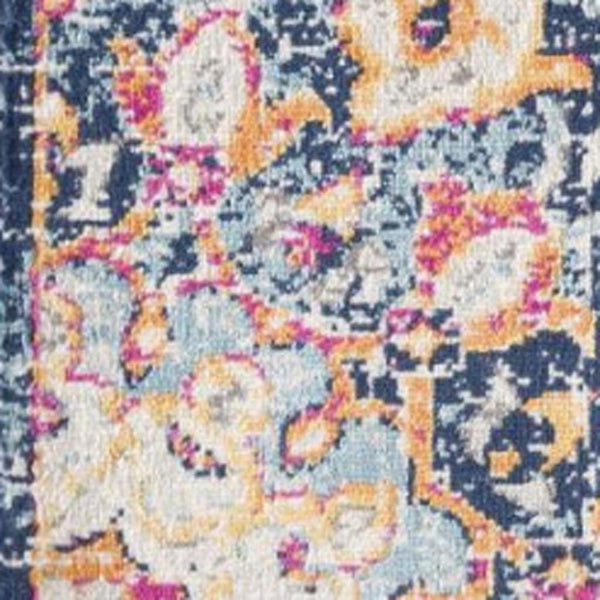 HomeRoots 20' Blue Medallion Runner Rug - Durable, Elegant Design for Hallways, Entryways, and Kitchens 7’ x 10’ 393005
