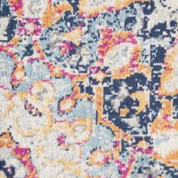 HomeRoots 20' Blue Medallion Runner Rug - Durable, Elegant Design for Hallways, Entryways, and Kitchens 9’ x 13’ 393007