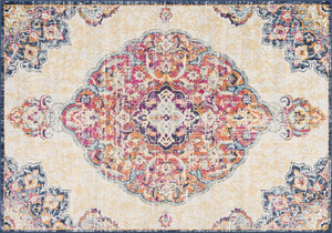 HomeRoots 20' Blue Medallion Runner Rug - Durable, Elegant Design for Hallways, Entryways, and Kitchens 9’ x 13’ 393007