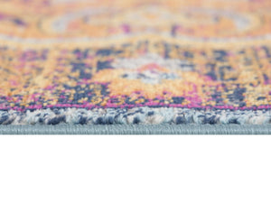 HomeRoots 7' Rustic Orange Medallion Area Rug - Elegant Traditional Design for Living Rooms & High-Traffic Areas 8’ x 11’ 393023