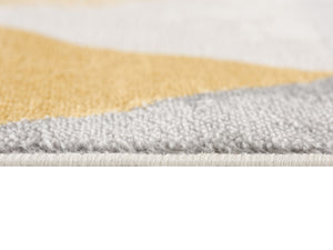 HomeRoots 20' Bright Yellow and Ivory Geometric Runner Rug - Durable, Stylish, Easy-Care for Modern Spaces 2’ x 20’ 393031