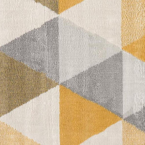 HomeRoots 20' Bright Yellow and Ivory Geometric Runner Rug - Durable, Stylish, Easy-Care for Modern Spaces 7’ x 10’ 393040