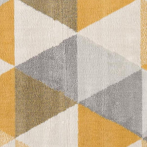 HomeRoots 20' Bright Yellow and Ivory Geometric Runner Rug - Durable, Stylish, Easy-Care for Modern Spaces 9’ x 13’ 393042
