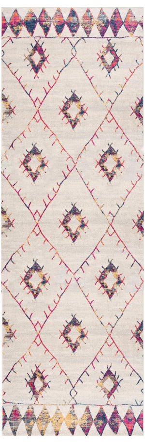 HomeRoots 20' Ivory and Gold Abstract Geometric Runner Rug - Handcrafted Elegance for Modern & Bohemian Spaces 2’ x 20’ 393048
