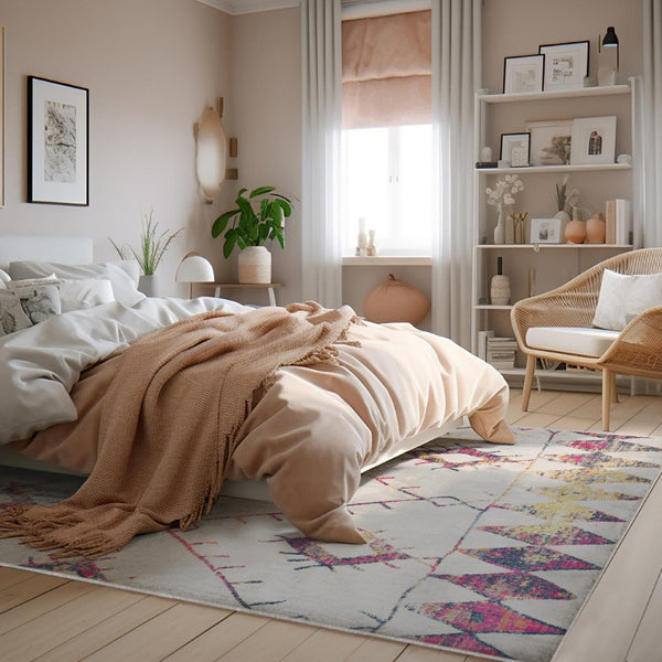 HomeRoots 20' Ivory and Gold Abstract Geometric Runner Rug - Handcrafted Elegance for Modern & Bohemian Spaces 7’ x 10’ 393057