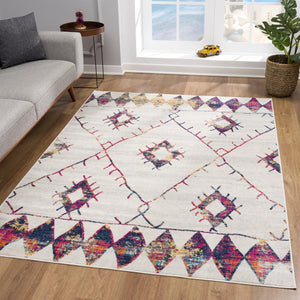 HomeRoots 20' Ivory and Gold Abstract Geometric Runner Rug - Handcrafted Elegance for Modern & Bohemian Spaces 8’ x 11’ 393058