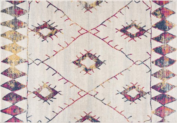 HomeRoots 20' Ivory and Gold Abstract Geometric Runner Rug - Handcrafted Elegance for Modern & Bohemian Spaces 8’ x 11’ 393058