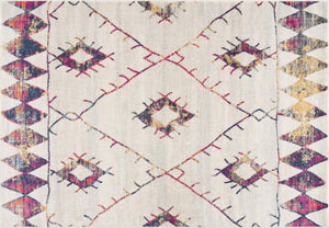 HomeRoots 20' Ivory and Gold Abstract Geometric Runner Rug - Handcrafted Elegance for Modern & Bohemian Spaces 9’ x 13’ 393059