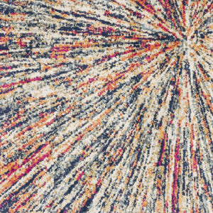 Homeroots 7' X 10' Cream Celestial Burst Abstract Area Rug  Polypropylene 393074