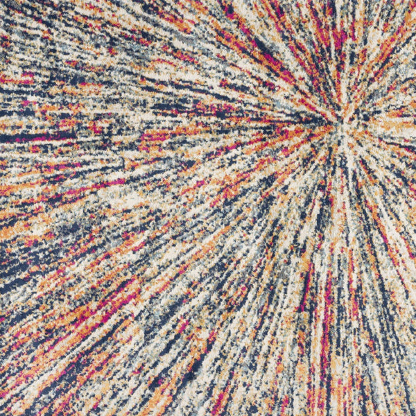 Homeroots 7' X 10' Cream Celestial Burst Abstract Area Rug  Polypropylene 393074