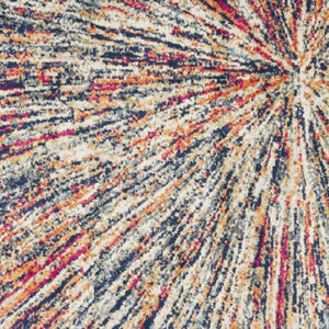 Homeroots 8' X 11' Cream Celestial Burst Abstract Area Rug  Polypropylene 393075