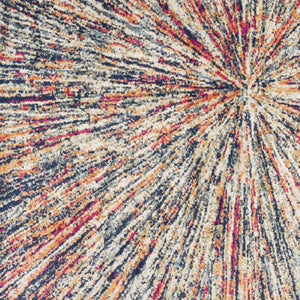 Homeroots 8' X 11' Cream Celestial Burst Abstract Area Rug  Polypropylene 393075