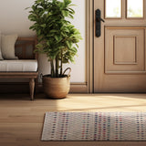 Homeroots 13' Runner Cream Ikat Area Rug  Polypropylene 393079