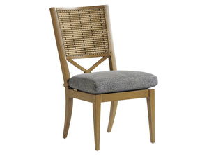 Lexington Tommy Bahama Outdoor 3930-12-40 Side Dining Chair - Elegant Transitional Design With Natural Stone And Woven Patterns  Wood 3930-12-40