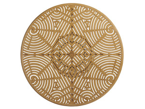 Lexington Tommy Bahama Outdoor 3930-875c Round Dining Table - Elegant Aluminum Design With Unique Patterns For Indoor & Outdoor Spaces Light Brown Wood 3930-875c