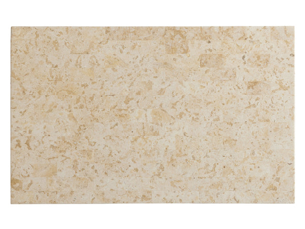 Lexington Tommy Bahama Outdoor 3930-943c Stunning Rectangular Cocktail Table With Mactan Stone Top And Southwest-inspired Design Light Brown Wood 3930-943c