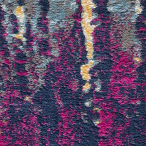 HomeRoots 20' Gray Ivory And Magenta Abstract Rug - Modern Design for Hallways, Kitchens, and High-Traffic Areas 5' X 7' Rectangle 393107