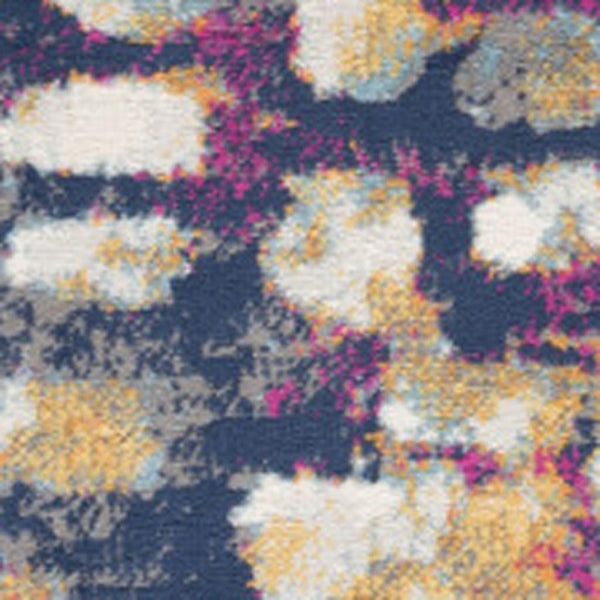 HomeRoots 20' Contemporary Blue and Ivory Abstract Runner Rug for High-Traffic Areas, Easy Care & Stylish Design 5’ x 8’ 393124
