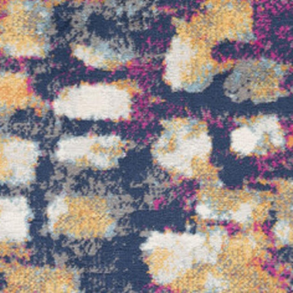 HomeRoots 20' Contemporary Blue and Ivory Abstract Runner Rug for High-Traffic Areas, Easy Care & Stylish Design 5’ x 8’ 393124