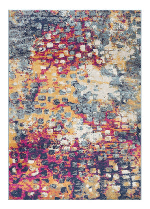 HomeRoots 20' Contemporary Blue and Ivory Abstract Runner Rug for High-Traffic Areas, Easy Care & Stylish Design 7’ x 10’ 393125