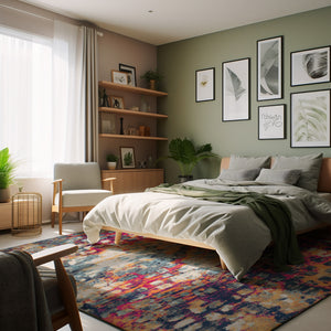 Homeroots 6' X 9' Blue And Ivory Abstract Area Rug  Polypropylene 393125